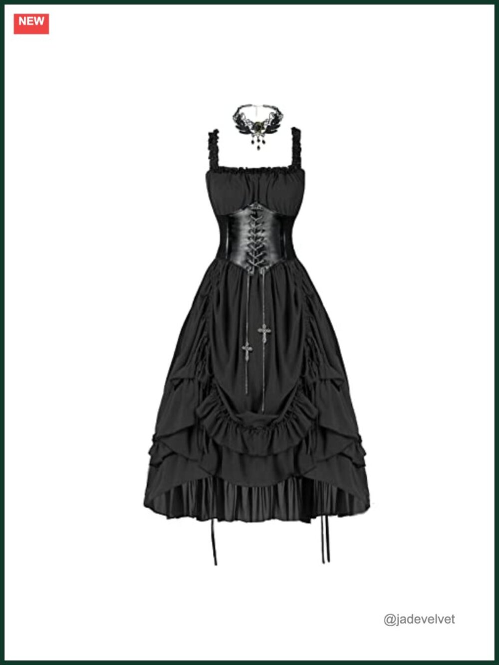 Steampunk Renaissance Corset High Low Midi Dress Cosplay Costume